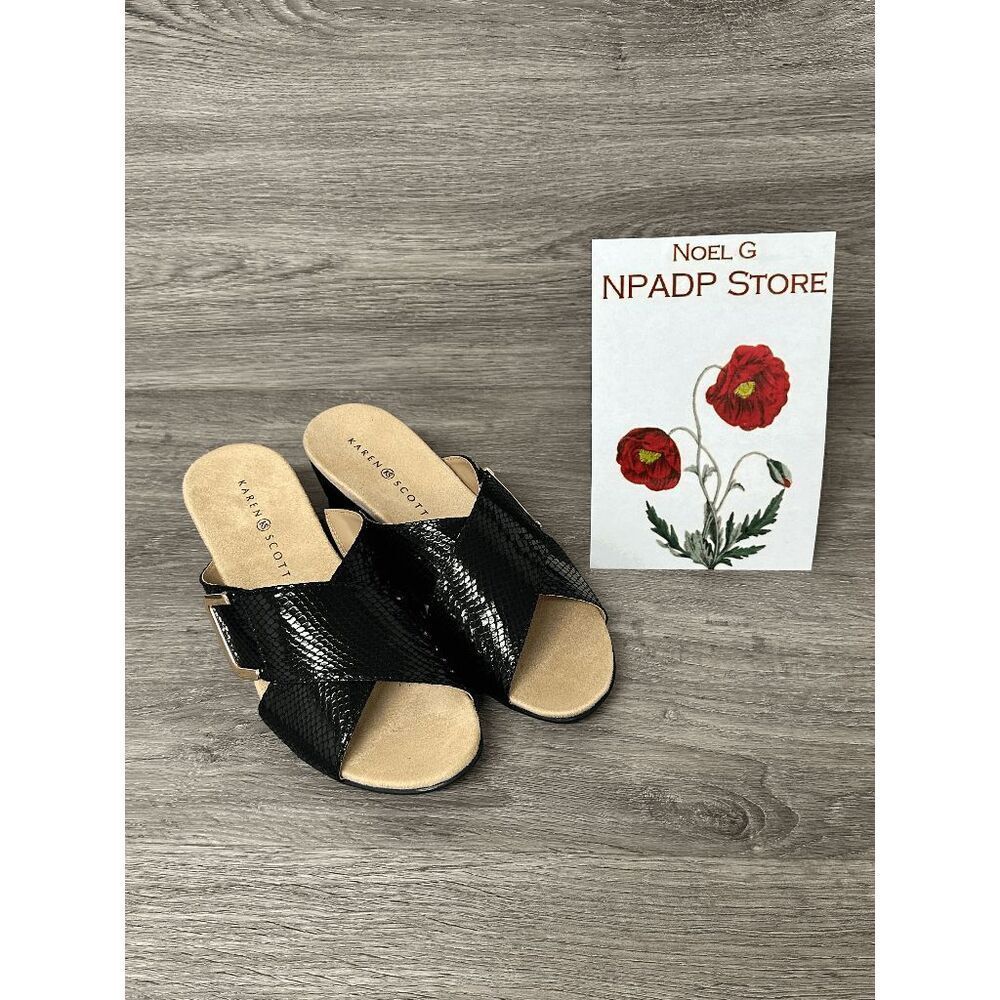 Karen Scott Women's Elzaa Wedge Sandals - Black 8M